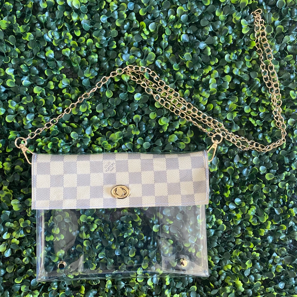 Medium crossbody stadium purse/bag/pvc/clear bag policy